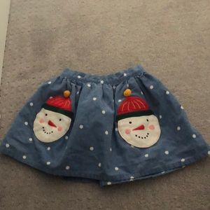 Adorable Mini Boden snowman skirt
